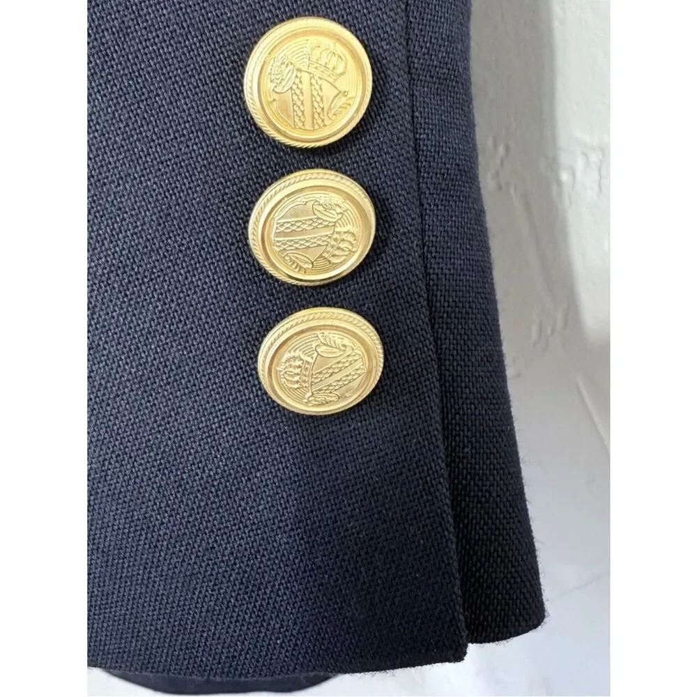 David Taylor Men’s Navy Blue Blazer Sport Coat Gold Buttons 46R Classic